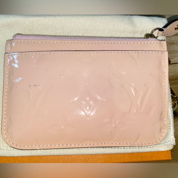 Authentic LOUIS VUITTON Monogram Vernis Coin Key Case Cles Pink - Picture 3 of 16